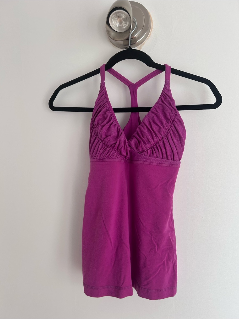 Lululemon Women’s Fuchsia Tank Top with Ruched V-Neck